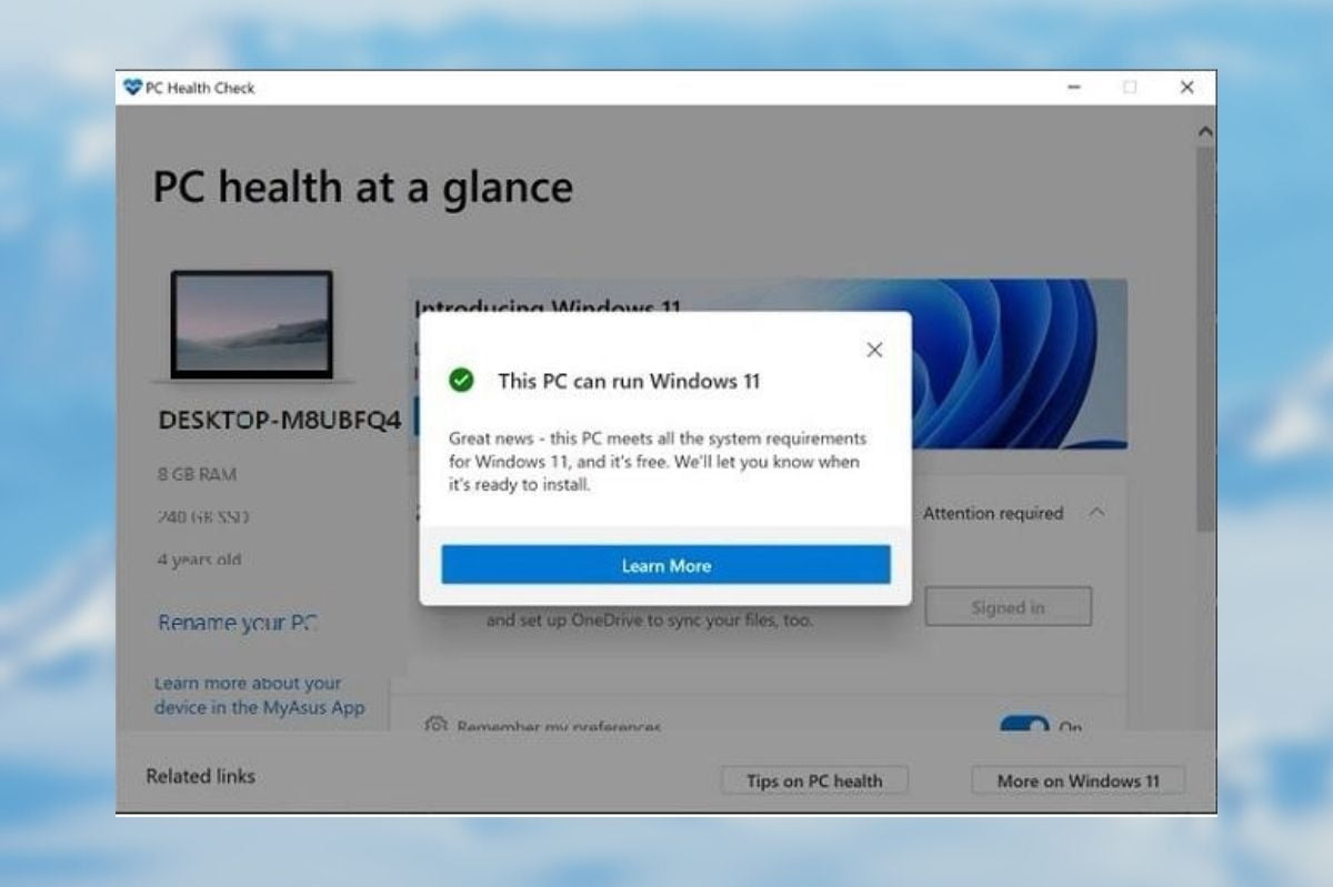 pc health check app windows 10